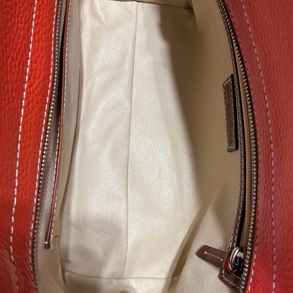 NWT Dooney & Bourke Cambridge Pebble Leather Shopper, Color Persimmon - Picture 5 of 10